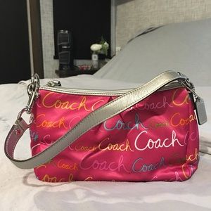 Coach Bag Pushia Pink Silky Shoulder/Handbag